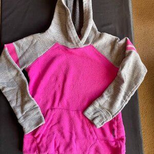 KIDS Medium Reebok Pink & Gray Hoodie w/ thumb holes